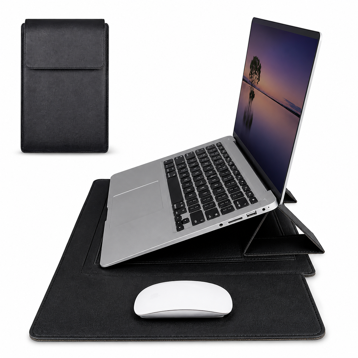 Support & Housse Laptop 3-en-1 pour travailler plus confortablement